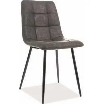 Casarredo Jídelní čalouněná židle LOOK ekokůže šedá/černá