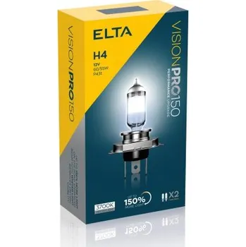 Autožárovka 12V H4 60-55W P43T Elta VISIONPRO +150%, SADA