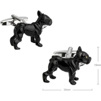 Manžetový knoflíček Manžetové knoflíčky buldoček bulldog Černá