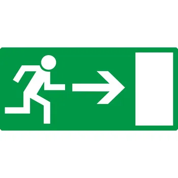 Únikový východ vpravo samolepící vinylová fólie 200 x 100 mm