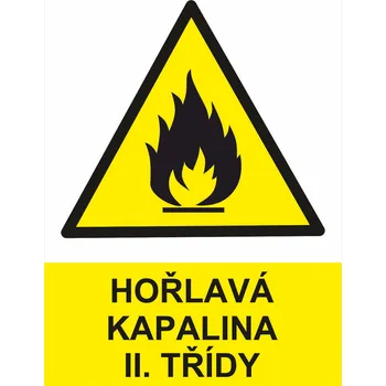 Značení Hořlavá kapalina II. třídy samolepící vinylová fólie A6 (148 x 105 mm)