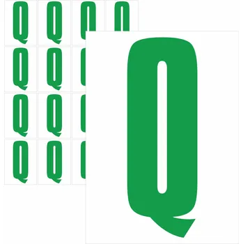 Papír Písmena samolepící zelená Q samolepící vinylová fólie velikost znaku 150 mm