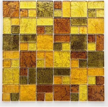 Obklad Skleněná mozaika, zlatá, bronzová 23x23/48x48x8mm
