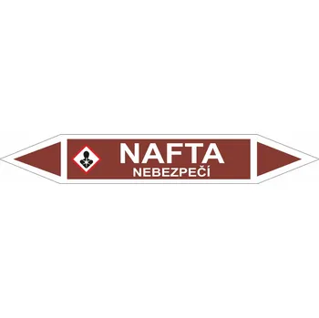 Oboustranná šipka GHS - Nafta Samolepka PVC 3: 672 x 105 mm