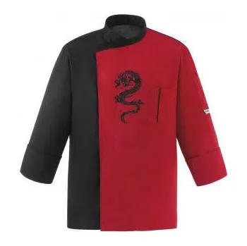 Gastro oděv Kuchařský rondon EGOchef - dvoubarevný drak - dlouhý rukáv M E-2046007CM