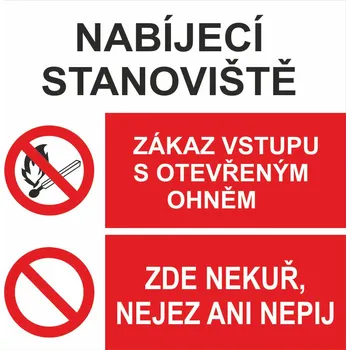 Nabíjecí stanoviště - Kombinovaná tabulka samolepící vinylová fólie 300 x 300 mm