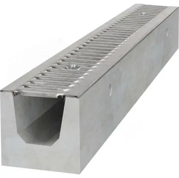 Odvodňovací žlab Betonový žlab A15 s pozinkovanou mříží H160 1000 x 130 x 160 mm