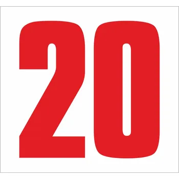 Samolepící etiketa Dvojciferná čísla (červená) samolepící vinylová fólie velikost znaku 150 mm