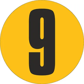 Samolepící etiketa Podlahové číslo - 9 podlahové samolepky průměr 200 mm