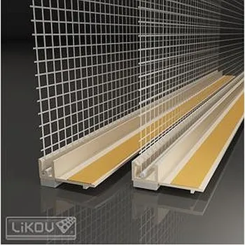 Stavební profil Likov PVC začišťovací okenní profil 6mm/2,4m s mřížkou Vertex - APU lišta slonová kost