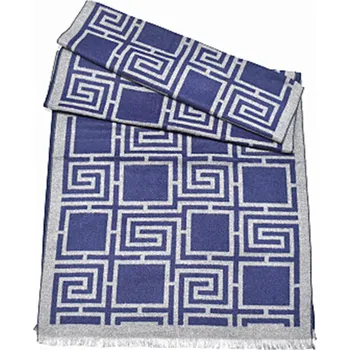 Šála Hedvábná šála česaná unisex-block plaid a čára