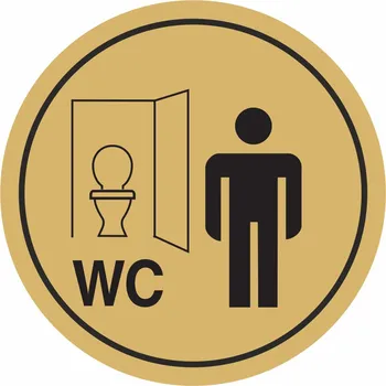 Speciální papír WC muži klozet - zlatá mat samolepící vinylová fólie 90x90 mm