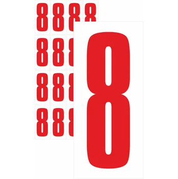 Speciální papír Čísla samolepicí 8 červená samolepící vinylová fólie velikost znaku 95 mm