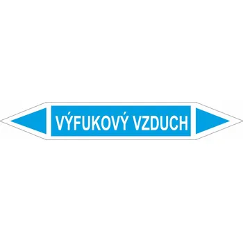 Oboustranná šipka - Výfukový vzduch Samolepka PVC 2: 472 x 74 mm