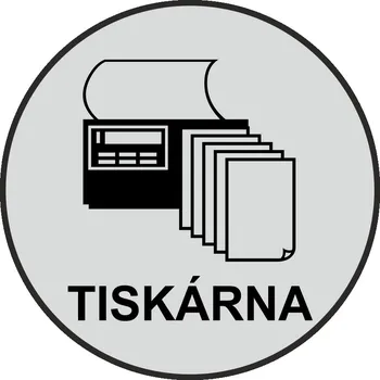 Samolepící etiketa Tiskárna - stříbrná mat samolepící vinylová fólie 90x90 mm