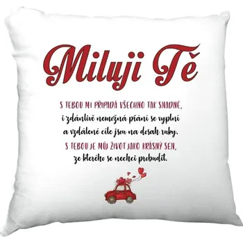 Pánská móda Polštář bavlněný s potiskem Vyznání lásky