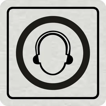 Samolepící etiketa Používej ochranu sluchu