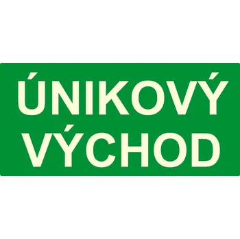Fotoluminiscenční tabulka – ÚNIKOVÝ VÝCHOD text fotoluminscenční plast 297 x 148 mm