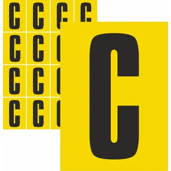 Samolepící etiketa Písmena samolepící C samolepící vinylová fólie 15 mm písmo - aršík 36 ks