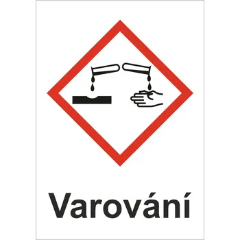 Značení GHS 05 Korozivní - Varování samolepící vinylová fólie A7 (105 x 74 mm)