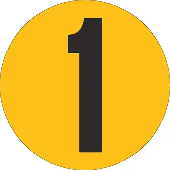 Papír Podlahové číslo - 1 podlahové samolepky Průměr 300mm