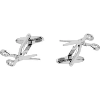 Manžetový knoflíček Manžetové knoflíčky nůžky pro kadeřníky, holiče, barber Stříbrná