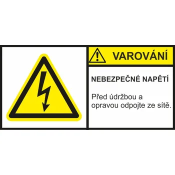 Značení Varování - nebezpečné napětí samolepící vinylová fólie 140 x 70 mm