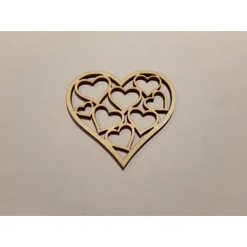 Dřevěná dekorace - Srdce 7 cm
