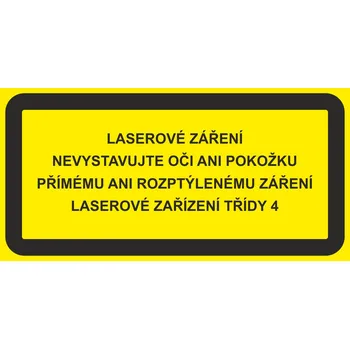Laserové záření - nevystavujte oči ani pokožku samolepící vinylová fólie 200x400 mm