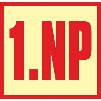 Značení schodiště - 1.NP fotoluminscenční plast 210x210 mm