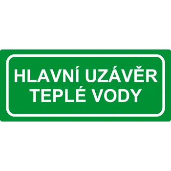 Hlavní uzávěr teplé vody samolepící vinylová fólie 210 x 90 mm