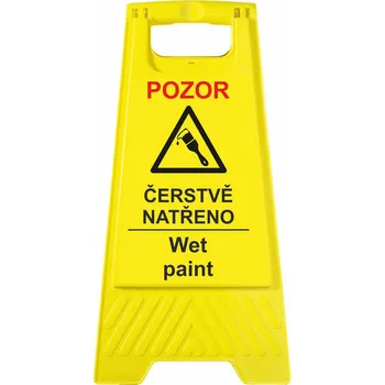 Oboustranná výstražná tabule - Pozor čerstvě natřeno/Wet paint oboustranná tabule plast 600x300x30 mm