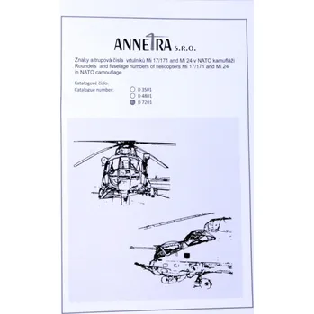 Plastikový model Annetra 1/72 Mi 17/171 & Mi 24 Roundels&fusel.numbers NATO