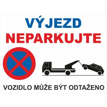 Výjezd - Neparkujte UV tisk plast 3mm 300x200 mm