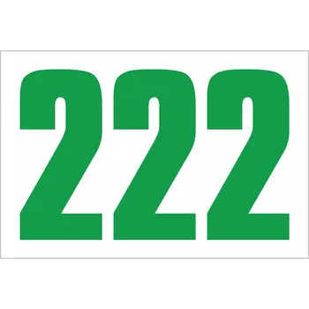 Samolepící etiketa Trojciferná čísla (zelená) samolepící vinylová fólie velikost znaku 200 mm