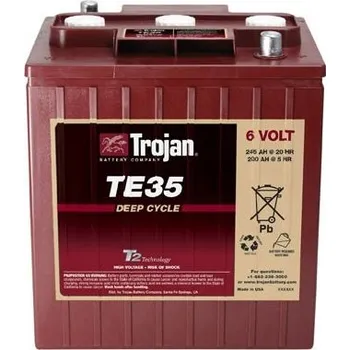 Trakční baterie Trakční baterie Trojan TE 35 (3 / 9 GiS 196 DIN), 245Ah, 6V, 244 x 191 x 270 mm (Trakční baterie 245Ah/6V)