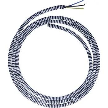 elektrický kabel Textilní kabel H03VV-F 3x0,75 černá/zebra metrážové zboží