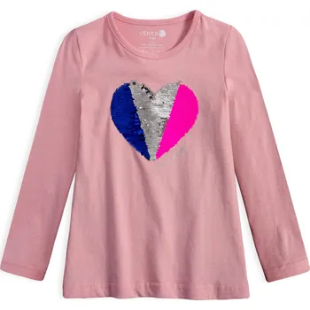 Dívčí tričko VENERE SRDCE růžové 98