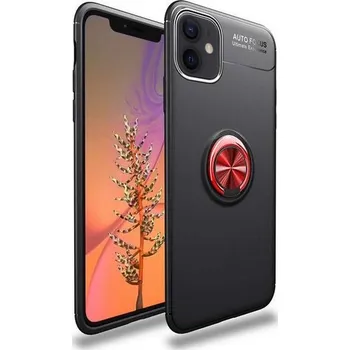 Pouzdro na mobilní telefon Kryt iPhone 12 silikon černý s červeným prstenem (obal neboli pouzdro na iPhone 12)