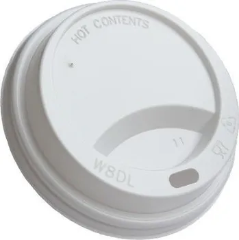 Jednorázové nádobí Víčko kelímku 150/180ml PS zvýšené s otv.100ks