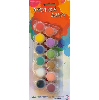 Vodová barva Smt Creatoys Akrylové barvy se štětcem 12 ks