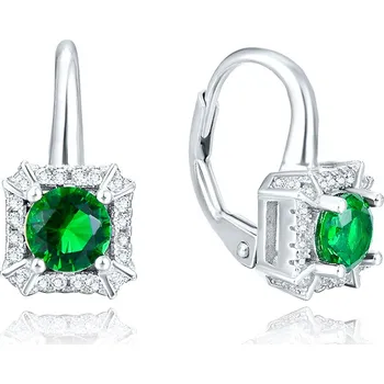 Náušnice Olivie Stříbrné náušnice GREEN 4856 Ag 925; ≤3,4 g.