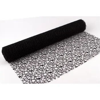 Stuha Dekorativní tkanina Big spider 50cm x 4,6m ČERNÁ