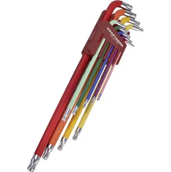 Ruční nářadí KRAFTWERKTOOLS BEST OF KW: Souprava klíčů Torx T10-T50 s kuličkou dlouhé 9ks