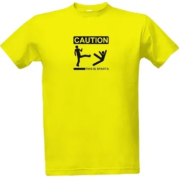Tričko s potiskem Caution! This is Sparta pánské