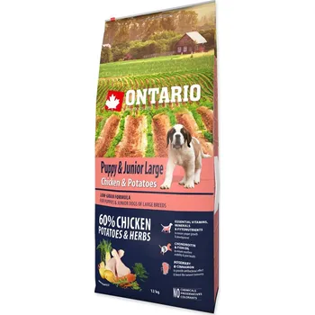 Ontario Puppy & Junior Large Chicken/Potatoes, 2 x 12 kg