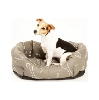 Pelíšek pro psa Pelech 8 hran bavl. Kost šedo/bílý 45cm