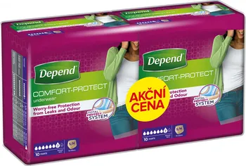 Inkontinenční kalhotky Kimberly Clark Depend Normal Duopack S/M 2x10 ks