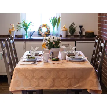 ubrus HEDVA ČESKÝ BROKÁT Ubrus Odaska růže oranžová Rozměr ubrusu: 120x140