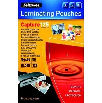 Laminátor FELLOWES Laminovací fólie, lesklá, 125 micron, 54x86 mm, FELLOWES ,balení 50 ks 155860